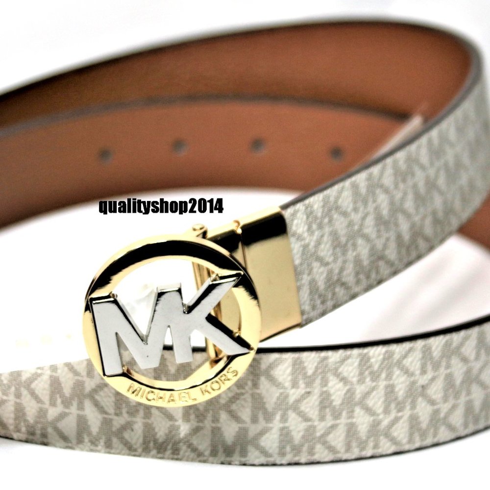 $48 Michael Kors Authentic Unisex Reversible MK Gold/Silver Buckle
